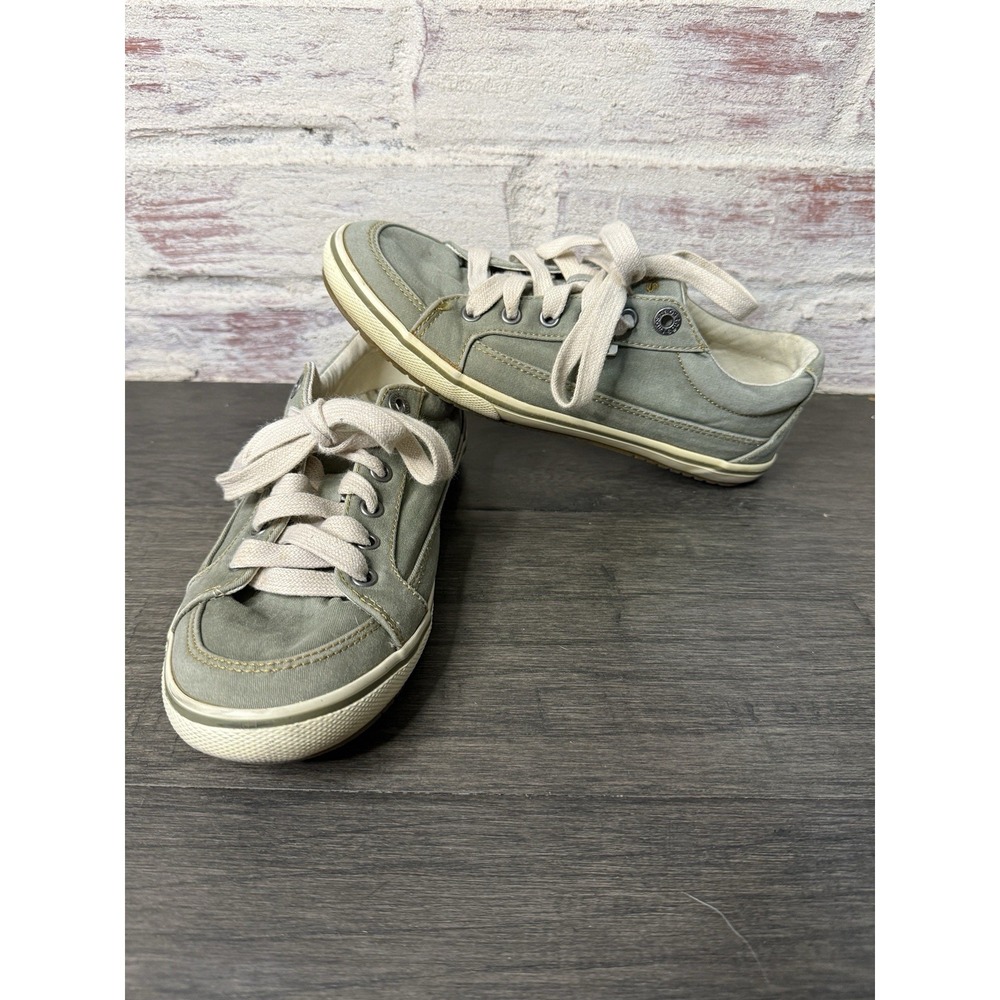 Taos Moc Star Shoes Womens Size 7 Green Canvas Lace Up Comfort Casual Sneakers